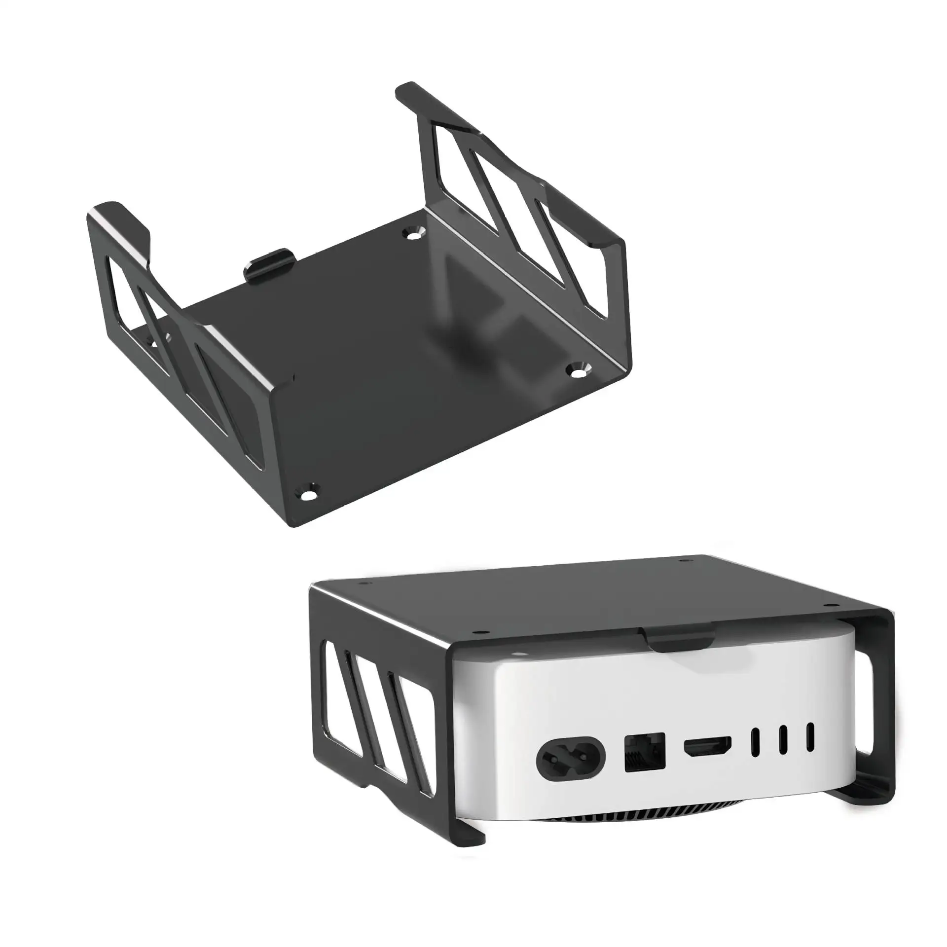 

Metal Display Bracket Standard for Mac mini M4/M4 Pro 2024 Bracket Case DIY 95*95mm Hole Display Protector Holder with Screws