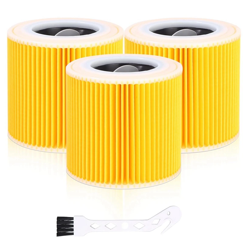 3Pcs Cartridge Filter For Karcher Vacuum Cleaner WD3 Premium WD2 WD3 WD1 MV3 MV2 WD 3 P Extension Kit Against Fine Dust