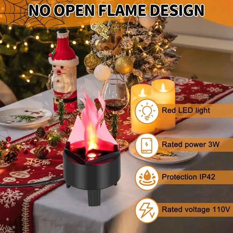 Luz LED con efecto de llama de fuego, parpadeo eléctrico Artificial, lámpara para fogata, suministros de decoración para fiestas, Bar, escenario, hogar, enchufe estadounidense