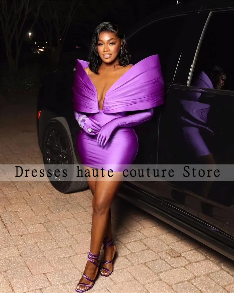 

Stunning New Arrival Purple Prom Gown 2025 With Two Gloves Off Shoulder Birthday Party Cocktail Dresses Robe De Bal Customized