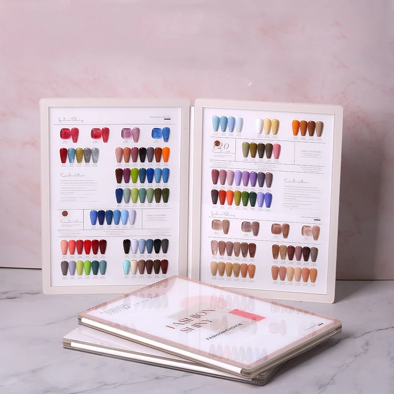 120/160 Acrylic Material Nail Book for Display Nail Gel Polish Color high-grade Professional Beauty Salon Chart Practice Board