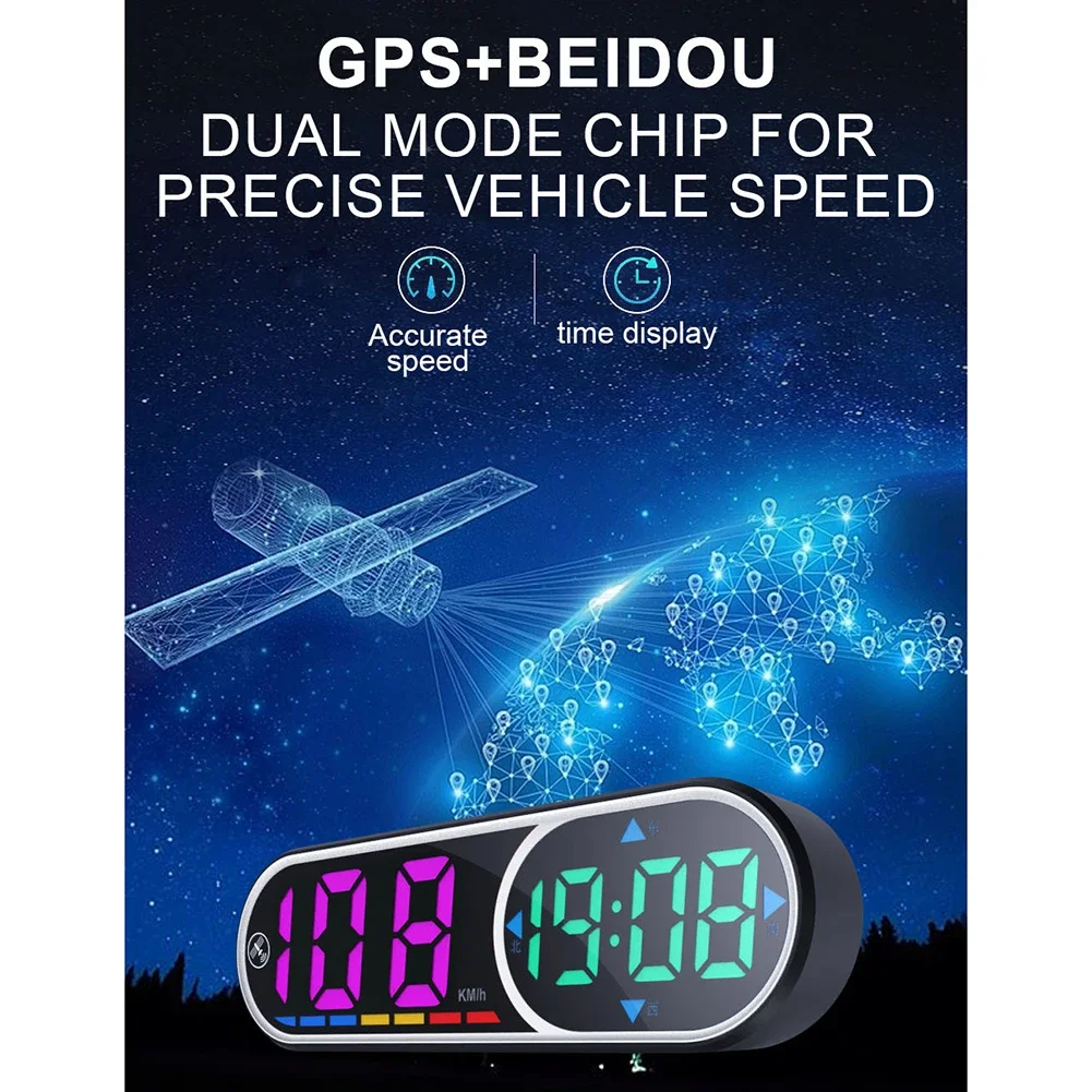 Dashboard Display Car HUD Display Compact Size Driving Information Display Easy Installation Metric Unit Support