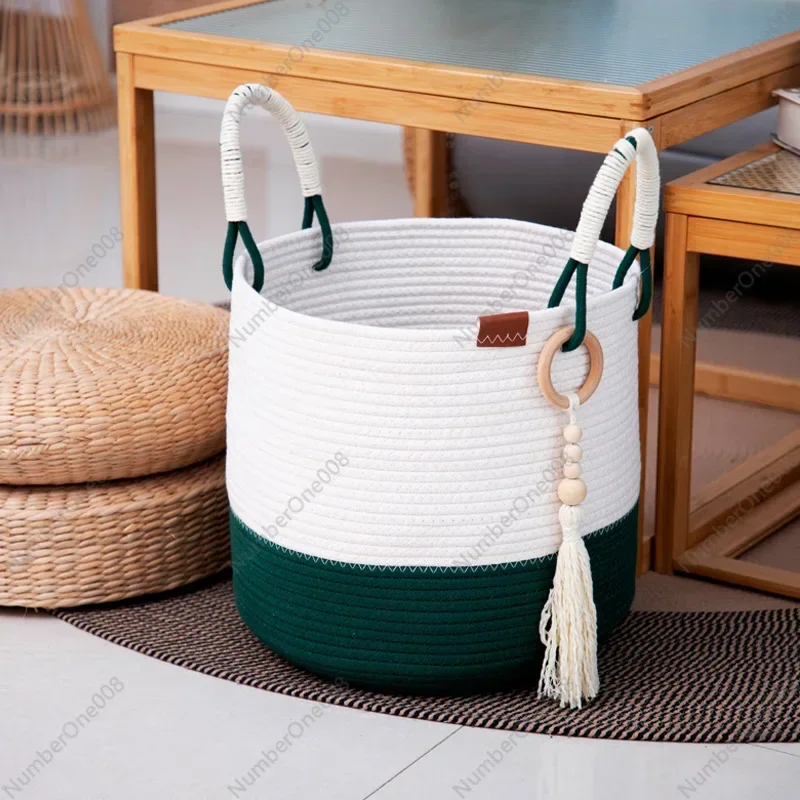 Woven Storage Basket Storage Bucket Desktop Toy Sundries Dirty Clothes Laundry Basket Dirty Clothes Basket Storage Box