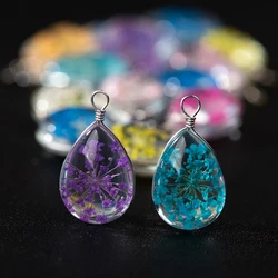 18x13 Teardrop-shaped Flower Glass Beads With Hook Pendant Accessories Material Earrings Making Z046