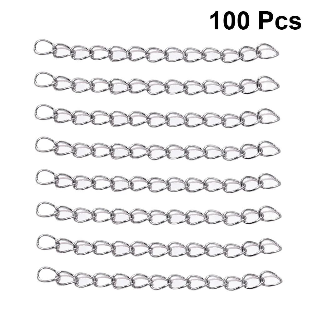 

100 Pcs DIY Chain Jewelry Making Chains Accessories Extended for Necklaces Sterling Silver Extender