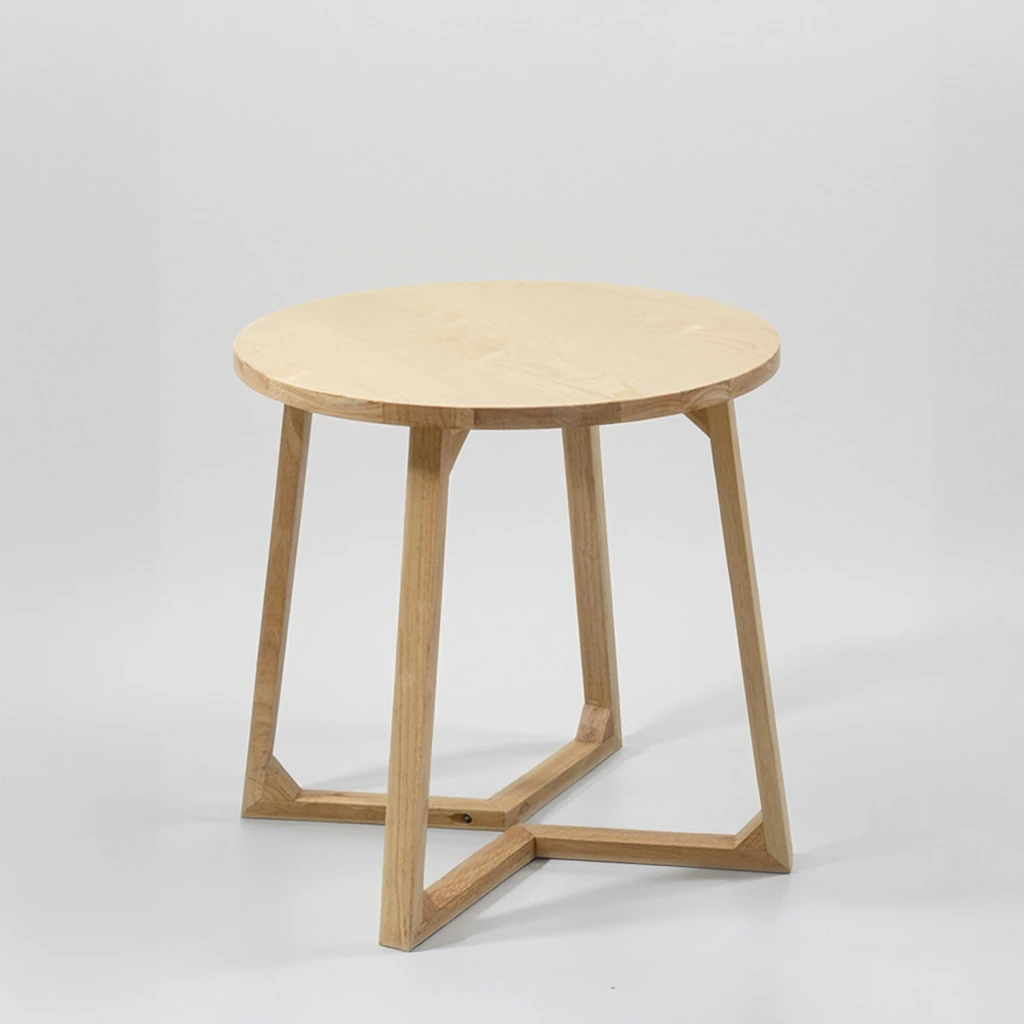 

Living Room Round Solid Wood Single-layer Coffee Table Nordic Small Wooden Side Table Home Furniture