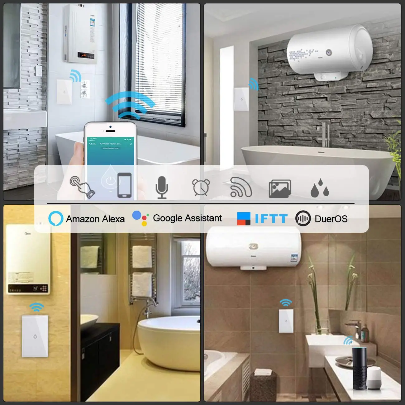 Tuya WiFi inteligente 20A interruptor calentador de agua de caldera Control remoto moderno para el hogar seguro a través de la aplicación Smart Life funciona con Alexa