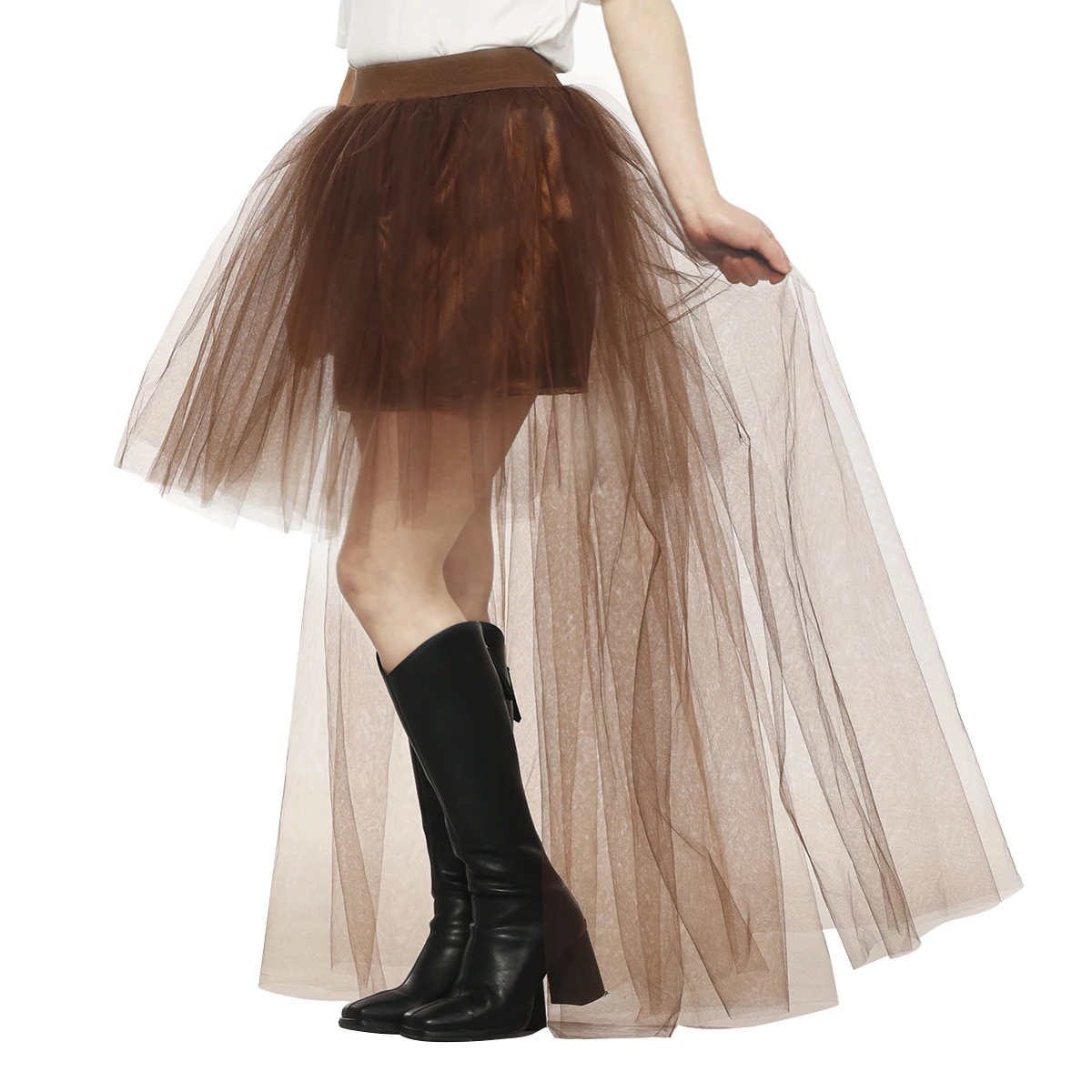 Jupe gothique Punk en Tulle doux, Streetwear Steampunk, maille haute et basse, Costume de carnaval Cosplay Rock pour femmes