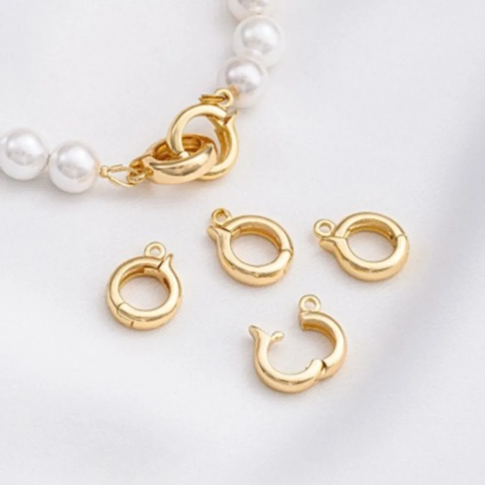 

Медные застежки 14-каратное золотого цвета, круглые универсальные универсальные жемчужные пряжки, соединительная подвесная пряжка, ювелирные аксессуары ручной работы «сделай сам»