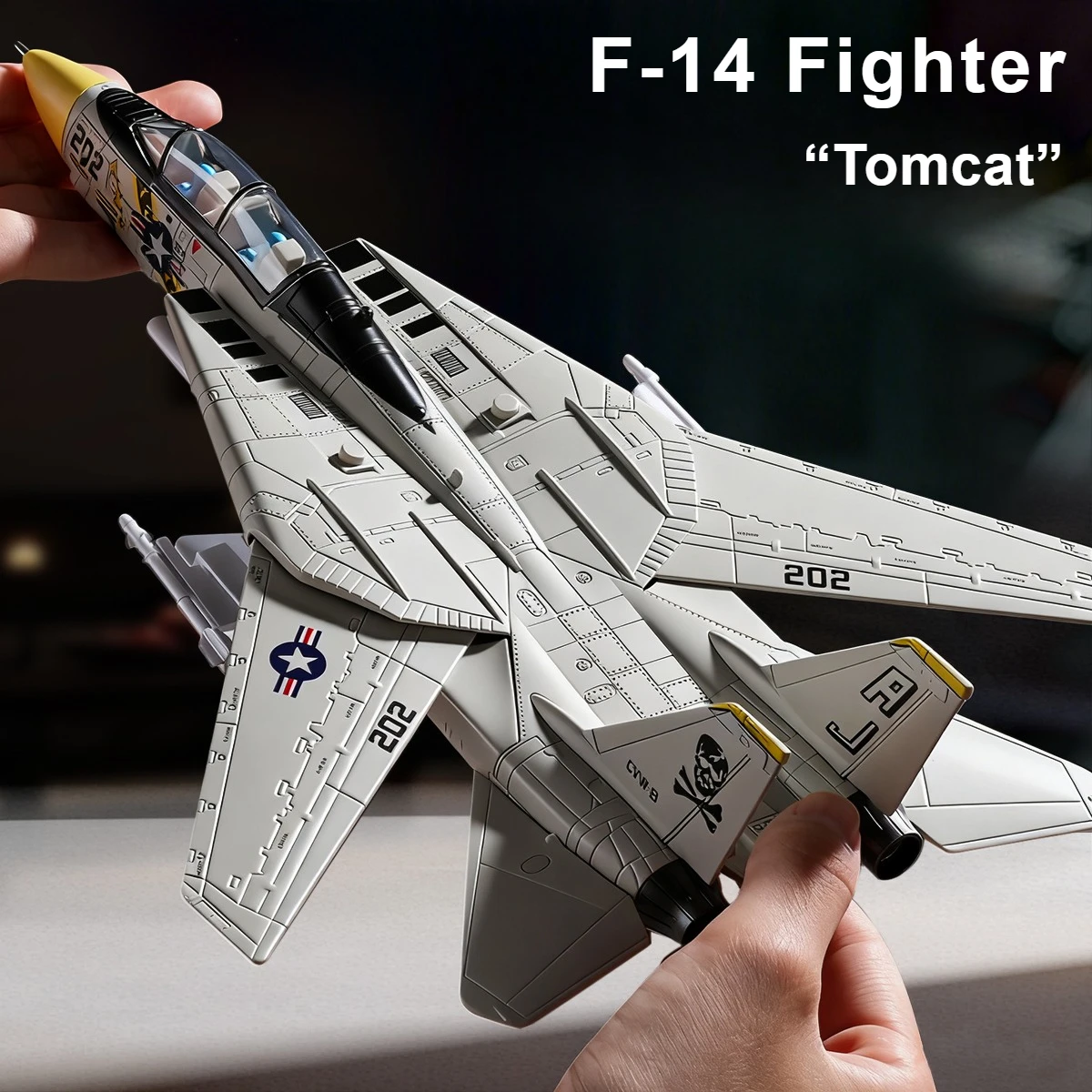 

1:72 F-14 Tomcat Fighter Jet Модель со звуком и светом Серия Модель самолета Детская игрушка Подарок на день рождения на Рождество