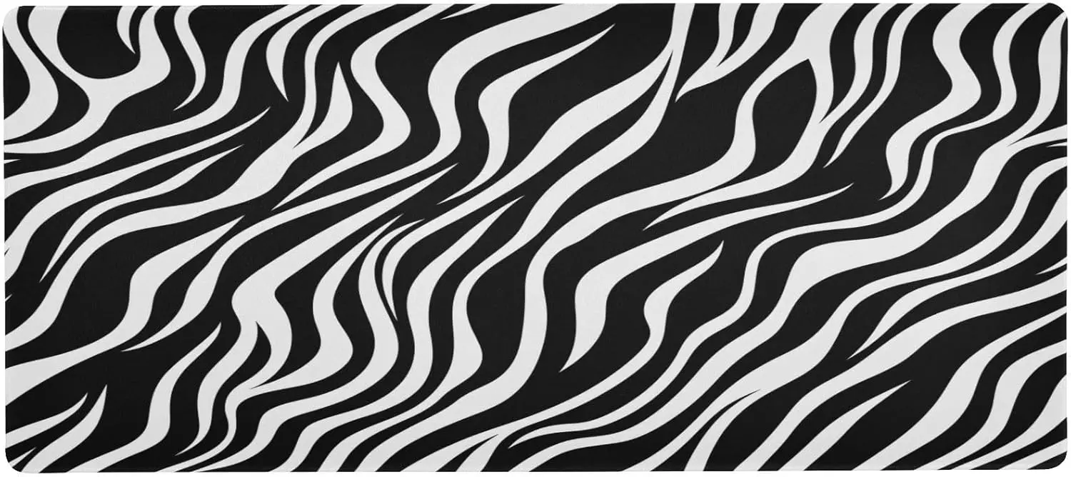 

Zebra Pattern Gaming Mouse Pad Desktop Mousepad Keyboard Mouse Mat with Non-slip Base Suitable for Gamers Office Home