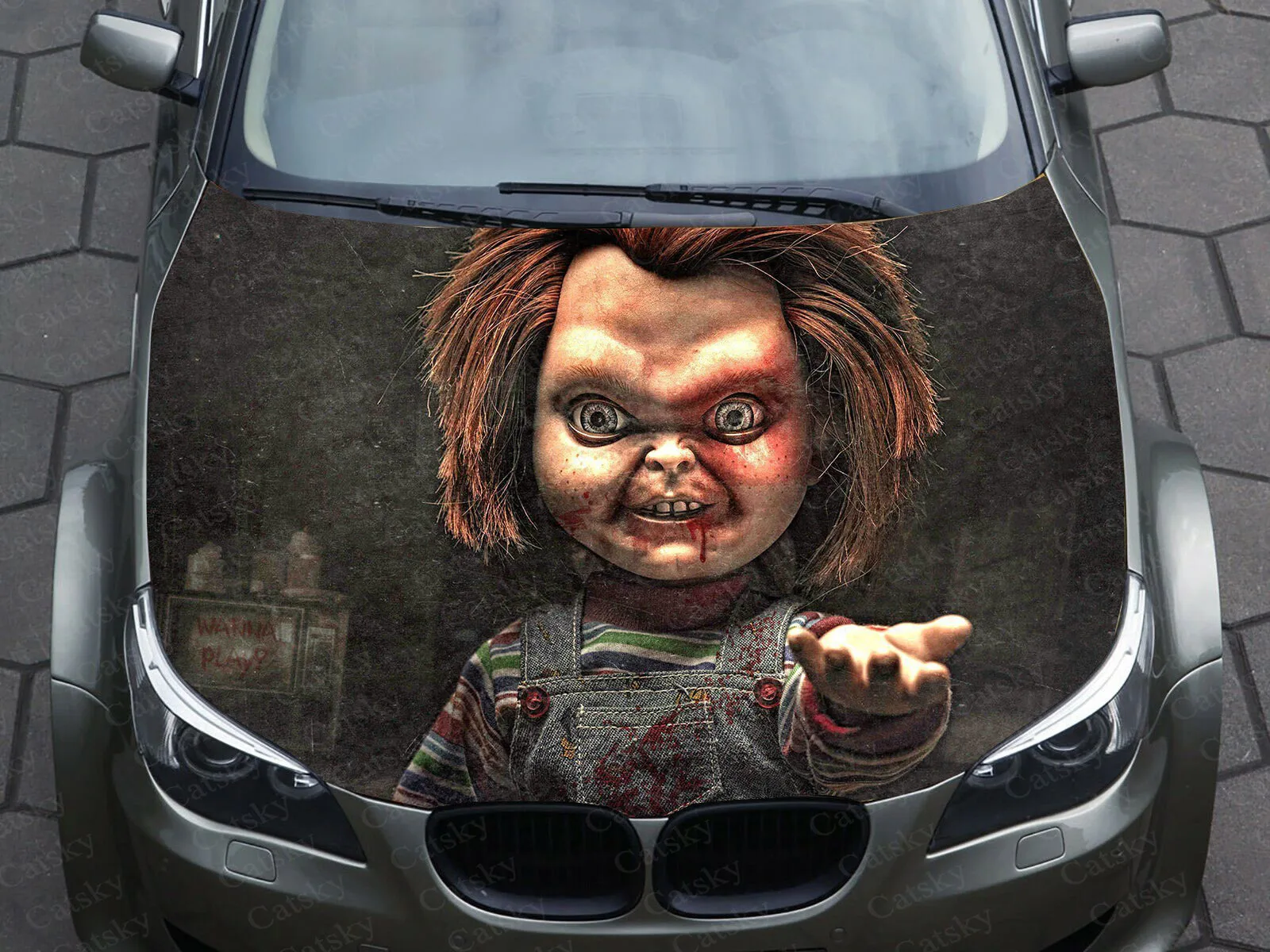 Chucky Horror movies Car Decal Graphics Vinyl decal Cover Pattern Packaging Decal custom DIY design hood engine Decal Stickers