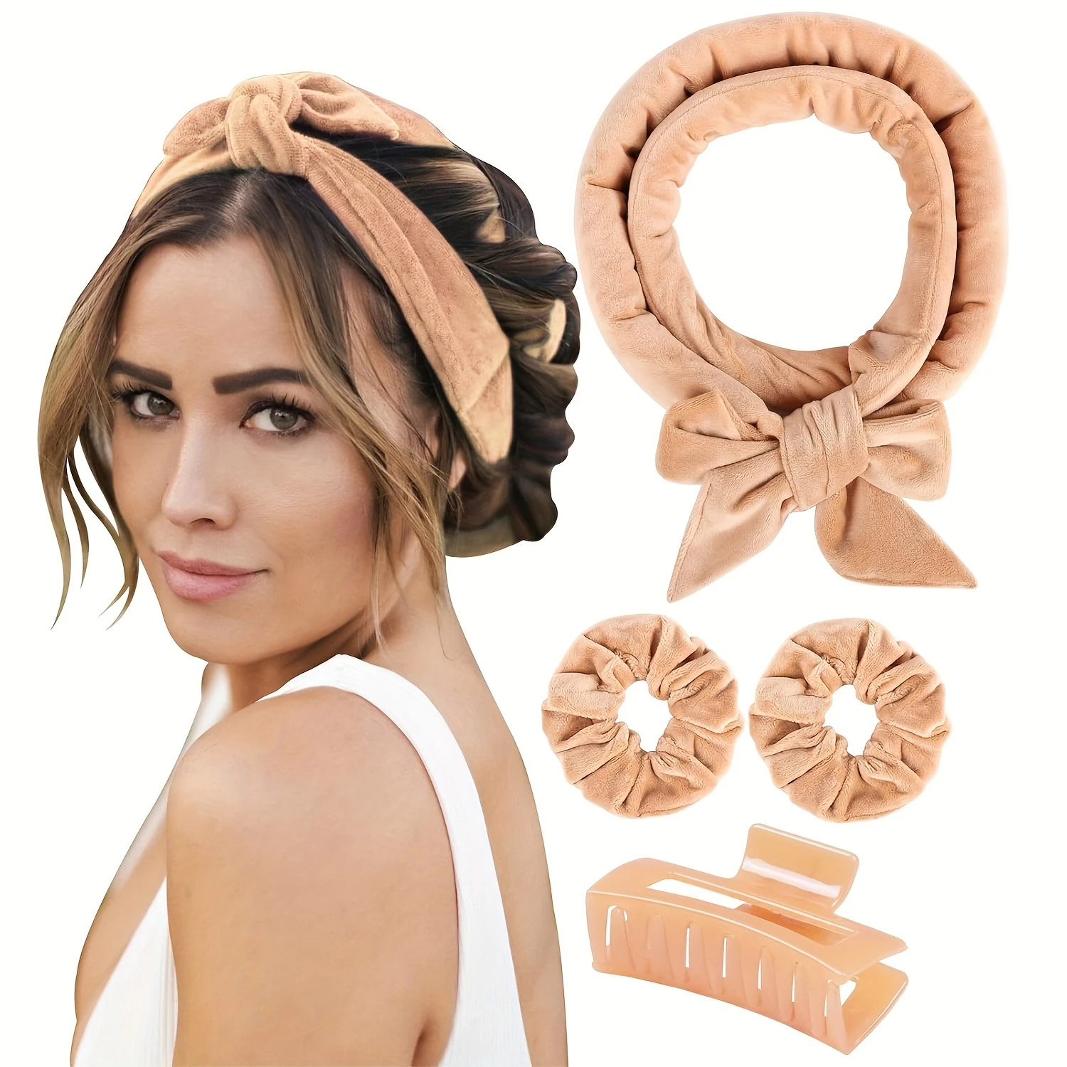 

Solid Color Heatless Hair Curling Rollers - Effortlessly Create Curls - Safe, Durable & Stylish Accessories for All Hair Types