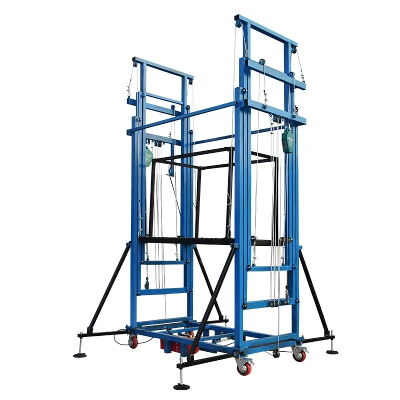 Electric scaffolding lift remote control hoist folding small automatic lifting platform for home decoration construction sites