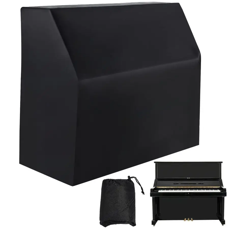 

Piano Cover, Piano Full Cover Dustproof Waterproof, Silvercoated Oxford Fabric Piano Protective Cover Black, Block Sunlight, Moi