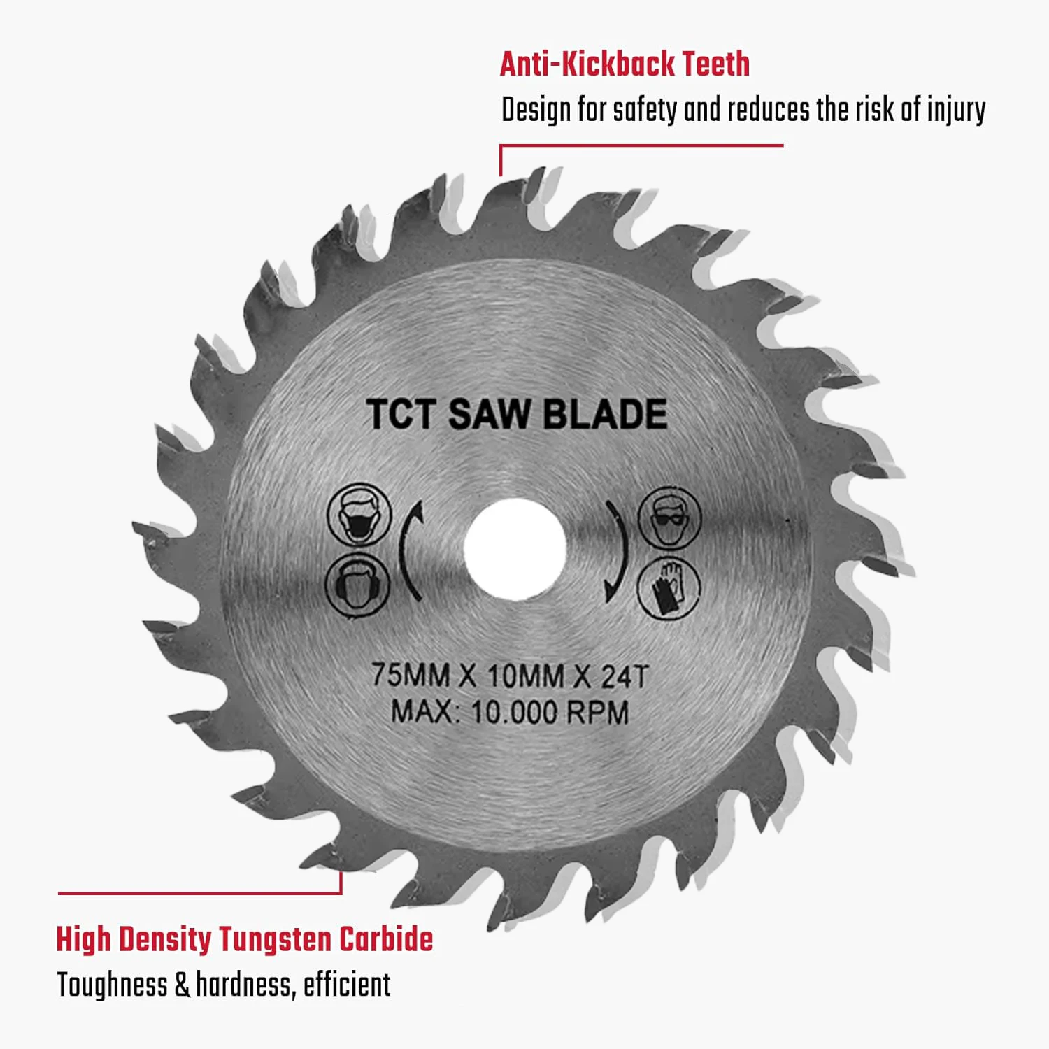 1/2/3pcs 75mm 3inch TCT Circular Saw Blade 24T Wood Cutting Dics Bore Diameter 10mm for Angle Grinder to Cutting Wood Plastic