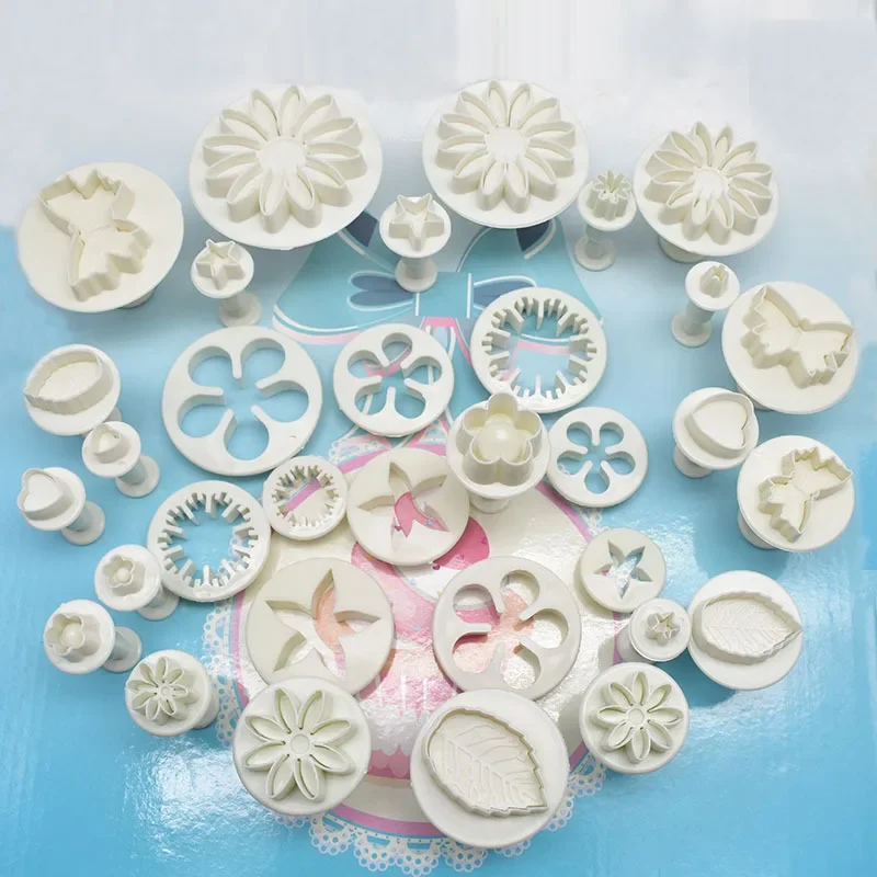 33PCS/ Set Plunger Cutters Fondant Cutter Cake Cookie Biscuit  Mold  DIY 3D Decorating Tools Baking Supplies Biscuit Mould