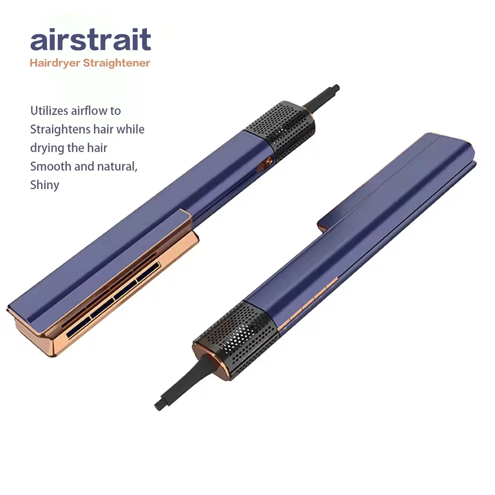 Airstrai Hair Dryer Wet & Dry Air Styling Hair Straightener 2 in 1 Hair Straightener Air Wrap Negative Ion Portable Clips