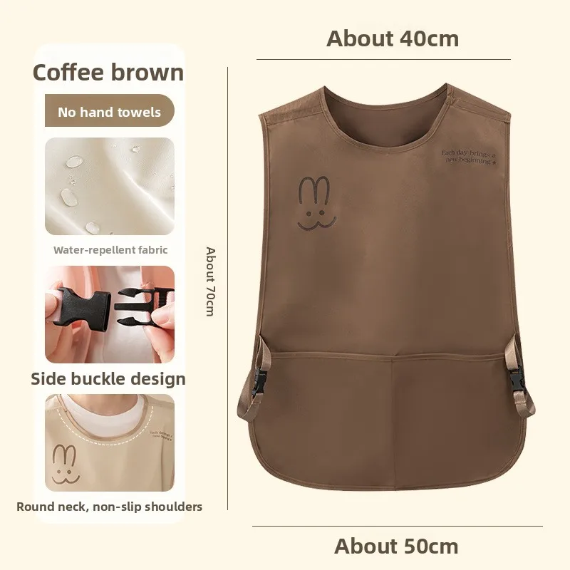 Apron Kitchen Waterproof Oil Resistant Hand Erasable Vest Style Sleeveless Cover Catering Cooking High-end Work Clothes