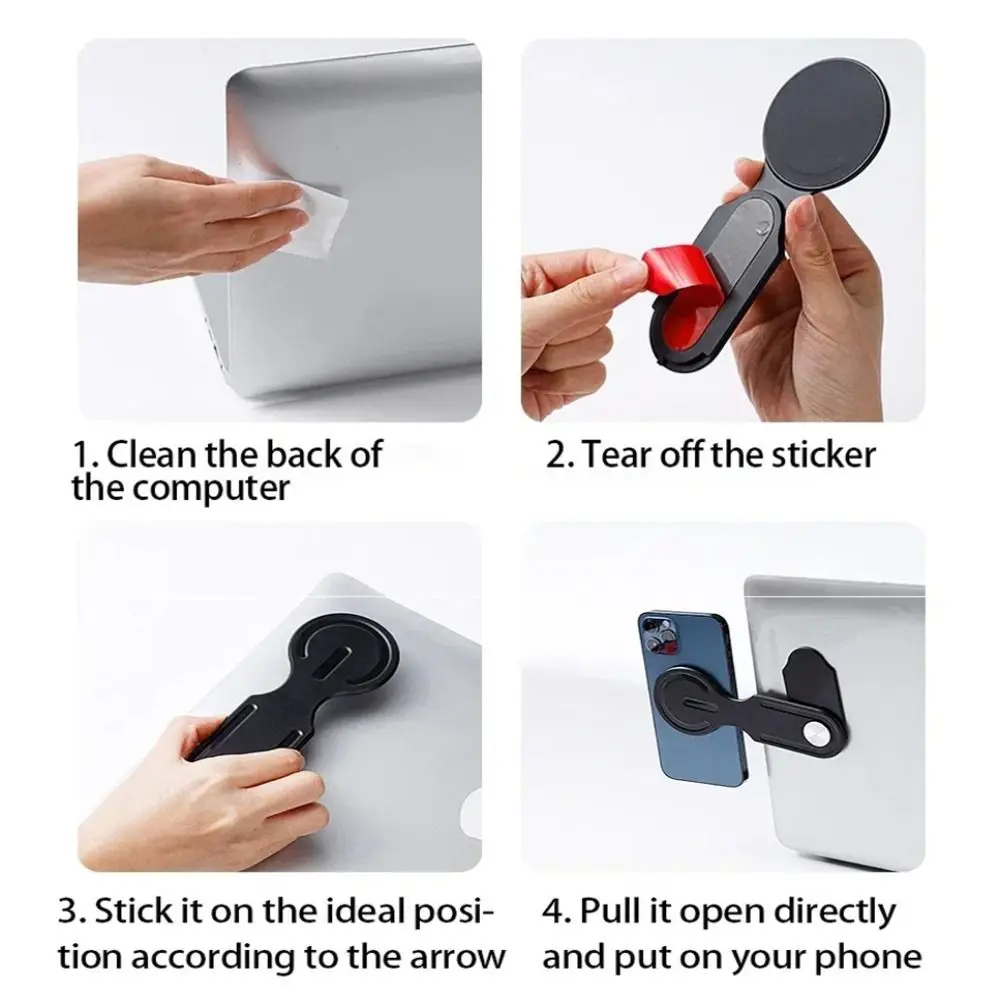 

New Plastic Magnetic Phone Holder Magnetic Design Back Mount Laptop Back Mount Rotation Stand Notebook Use
