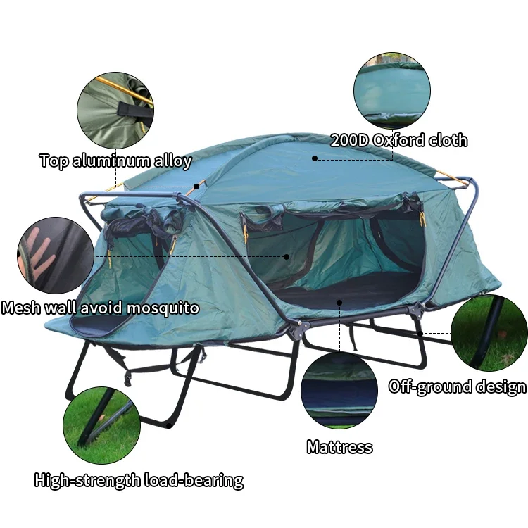 Outdoor camping tent for 1-2people use double layers waterproof insect-proof wildlife camping bed swag tent Cot Tent