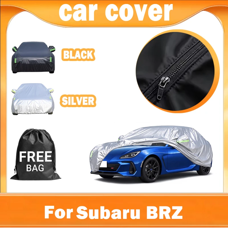 All Weather Outdoor Full Car Cover Snow Sun UV Dustproof with Reflective Strips Wind Straps For Subaru BRZ