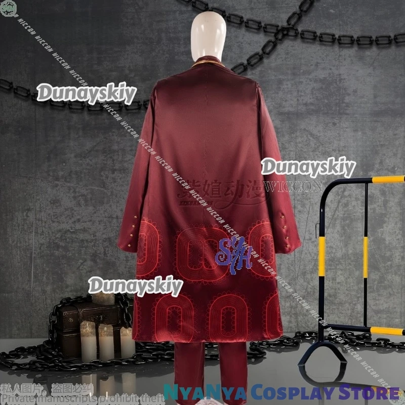 ชุดคอสเพลย์ตัวละครเล่ยเหิงจากอนิเมะเกม Limbus Company ชุดยูนิฟอร์มสุดหล่อ สีแดงเข้ม เสื้อคลุมยาว เสื้อกั๊ก ชุดสูท วิกผม สำหรับงานปาร์ตี้ฮาโลวีน