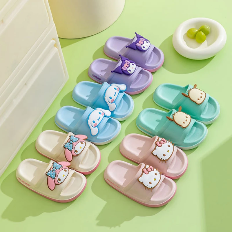 Sanrio My Melody Kuromi Cinnamoroll Anti-slip Slipper Sweet and Simple Children Beach Shoes Cute Things for Girls