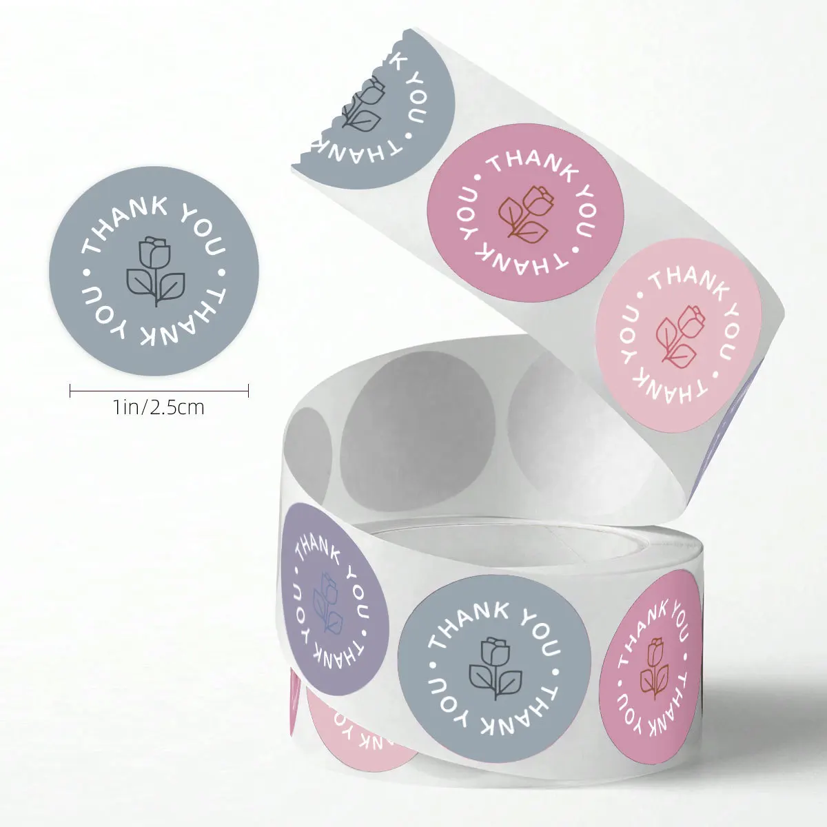 100-500pcs Floral Wedding Stickers Roll for Bussiness Gift Card Box Envelope Sealing Tab Planner Deco Waterproof Wrapping Labels