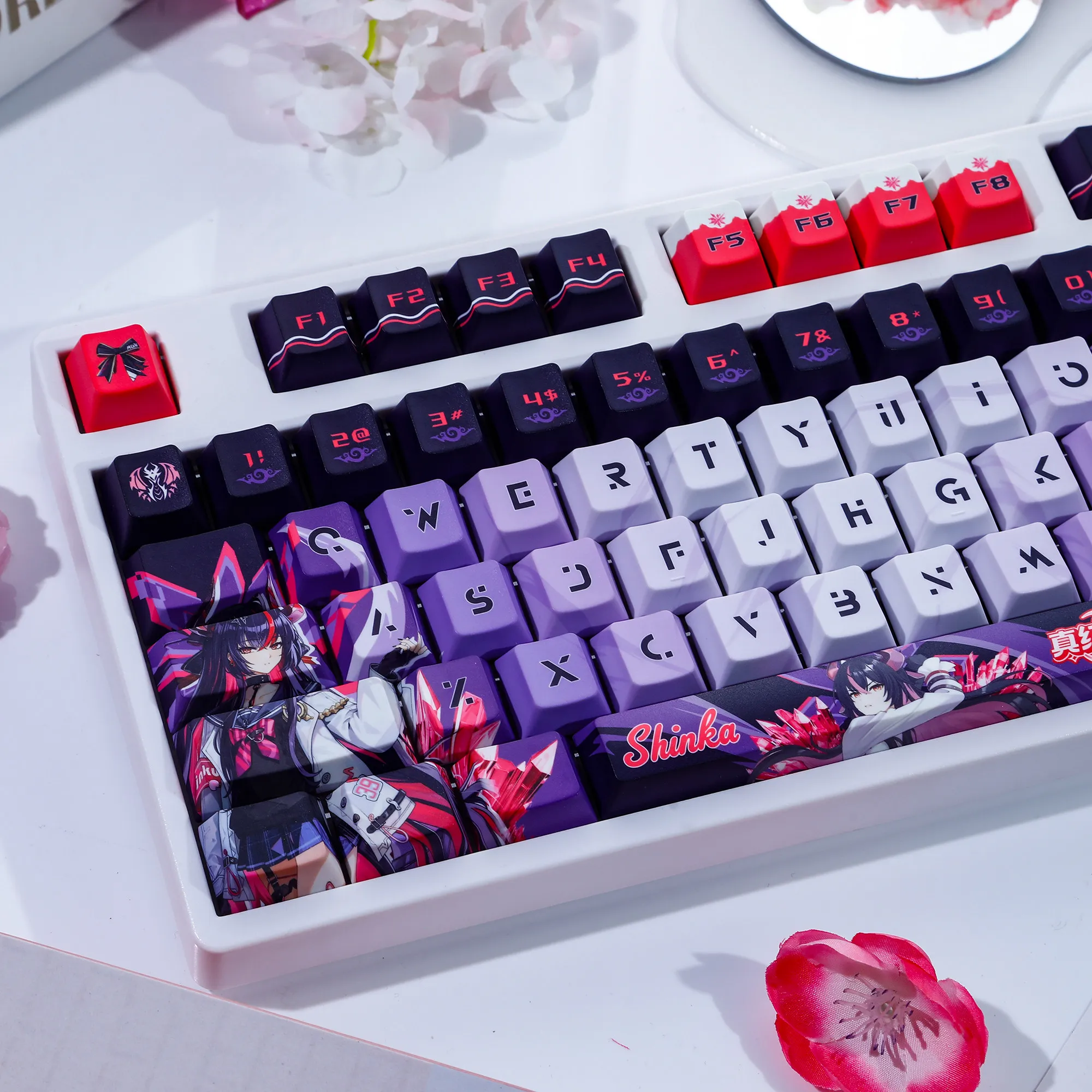 120 Keys Neverness To Everness Shinku Key Caps Cute Gift PBT Cherry Profile Keycap Mechanical Keyboard Made68 Mad68 Wooting 60