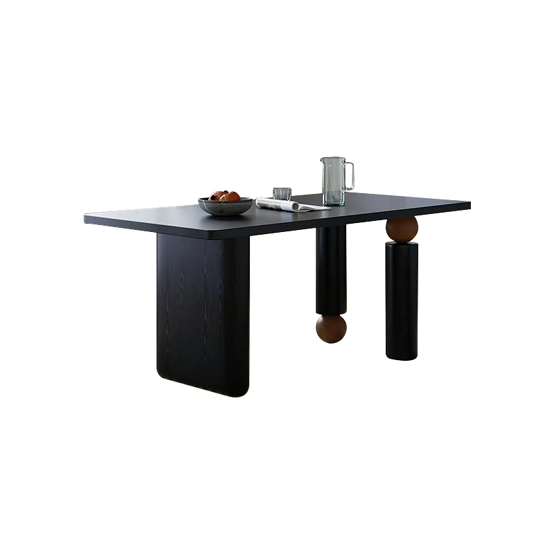 

Modern Solid Wood Black Classic Dining Room Furniture Dining Room Table Luxury Set Wooden Dining Tables