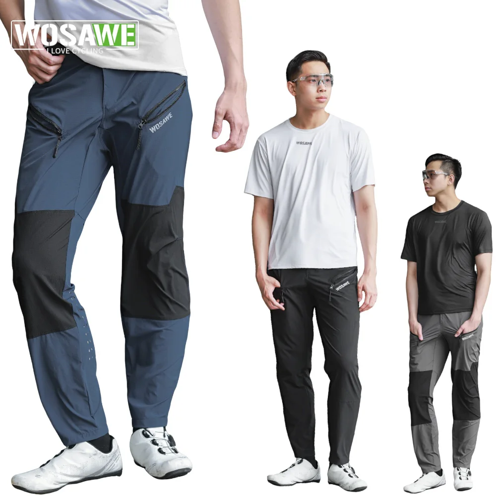 

WOSAWE Men Baggy MTB Pants Water Repellent Mountain Bike Pants BMX MTB ATV DH Downhill Pants Sun Protection Motorcycle Trousers