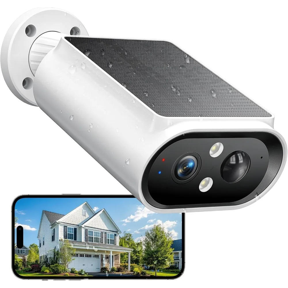 Outdoor Security Cameras: 2K Night Vision, AI Motion, 360 View, Audio, Siren, Waterproof