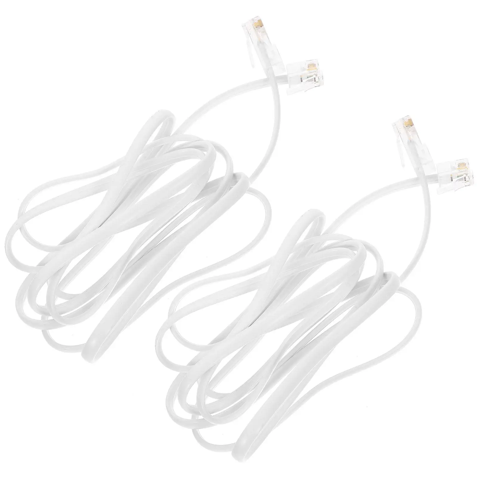 2Pcs Rj11 to Rj45 Adapter Cable Telephone to Ethernet Converter 17 Meter Long Cord Plug and Play Stable Connection for Broadband