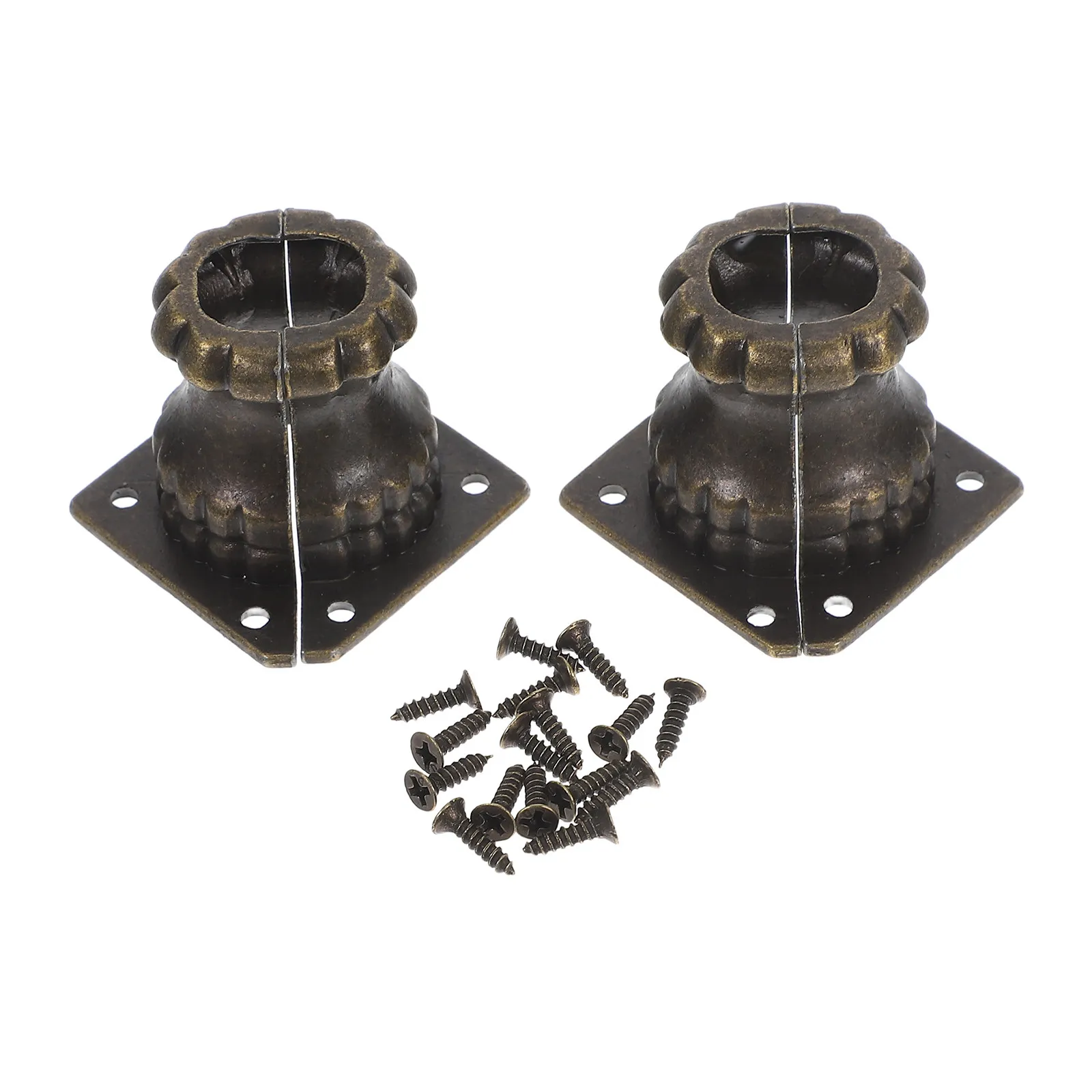 4Pcs Furniture Foot Pegs Alloy Metal Corner Protectors Olive Green Decorative Legs for Jewelry Boxes Nightstands Dressers Coffee