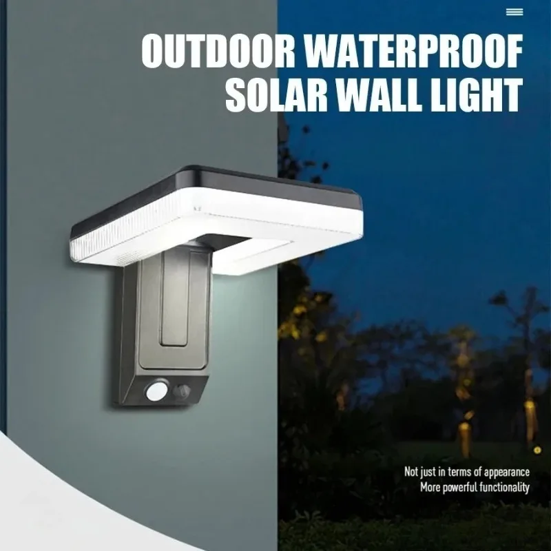 3Pcs LED Solar Wall Lights 120 Degree Foldable Motion Sensor Spotlight Waterproof for Patio Garden Yard Security Outdoor Decor