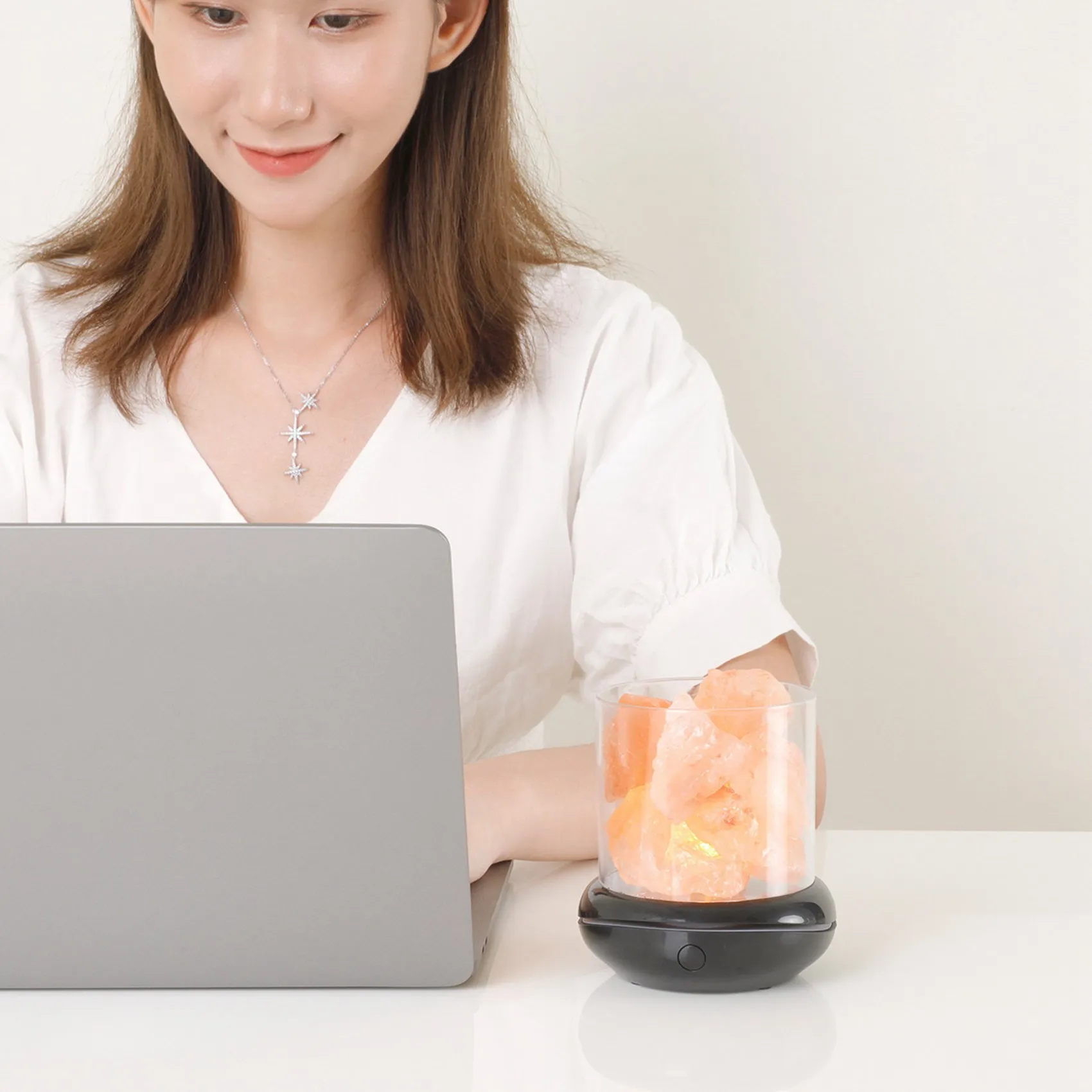 

AA77 Aroma Diffuser Crystal Salt Stone Night Light Mist Humidifier USB Essential Oil Diffuser Humidifier For Car Home