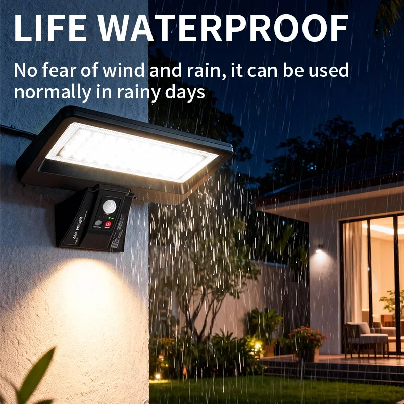 New solar rechargeable wall light with remote control switch intelligent light-sensitive outdoor lighting garden light