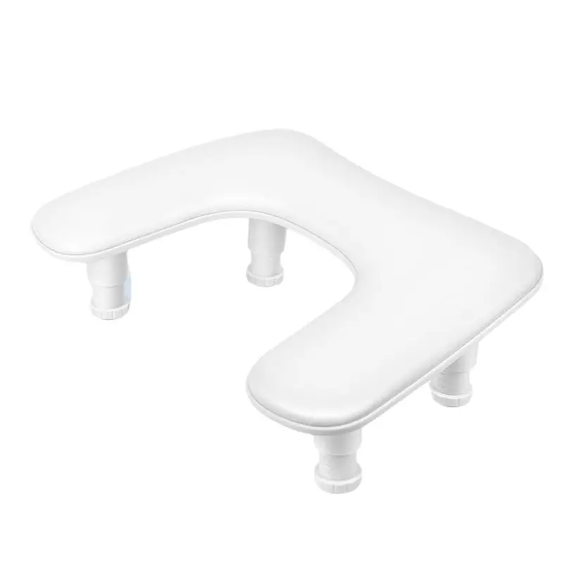 AB46-Manicure Rest For Nails Tech: U-Shaped Adjustable Nail Armrest -PU Leather Hand Stand Rest For Manicurists