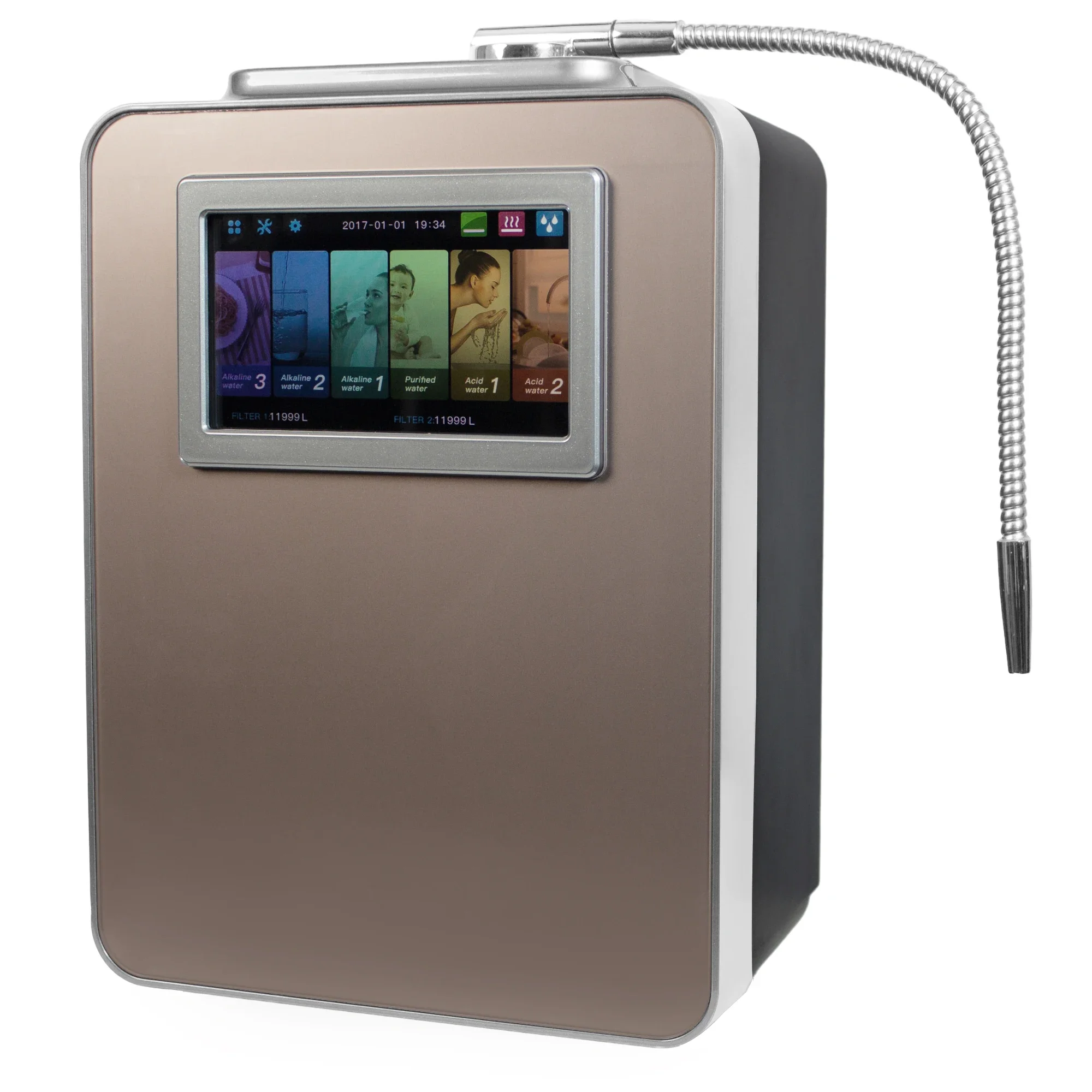 INTRODUCING LATEST EHM959 ABOVE COUNTER EXTREME WATER IONIZER -8 PLATINUM COATED TITANIUM PLATES- ALKALINE WATER