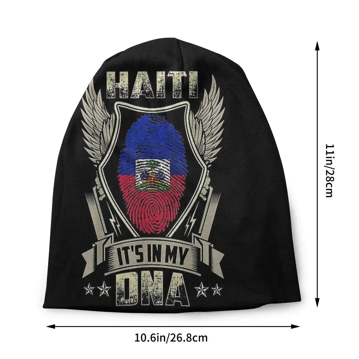 It Is In My DNA Men Women's Beanie Hats Haiti Flag Fingerprint Knitted Hat Hip Hop Earmuff Bonnet Street Skullies Beanies