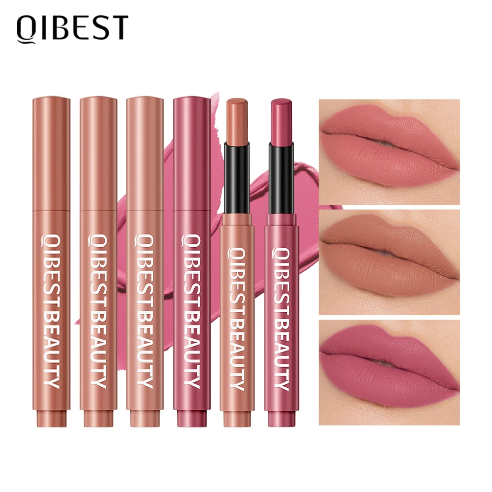 

QIBEST Matte Lipstick Long Lasting Moisturizing Lip Balm Sculpting Lipstick Pencil Crayons Lip Stain Makeup Lip Liner Cosmetics