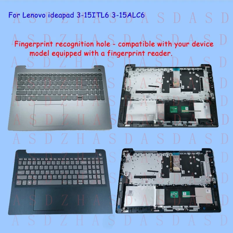 

НОВЫЙ блок с клавиатурой, тачпадом и сканером отпечатков пальцев для Lenovo ideapad 3-15ITL6 15ALC6