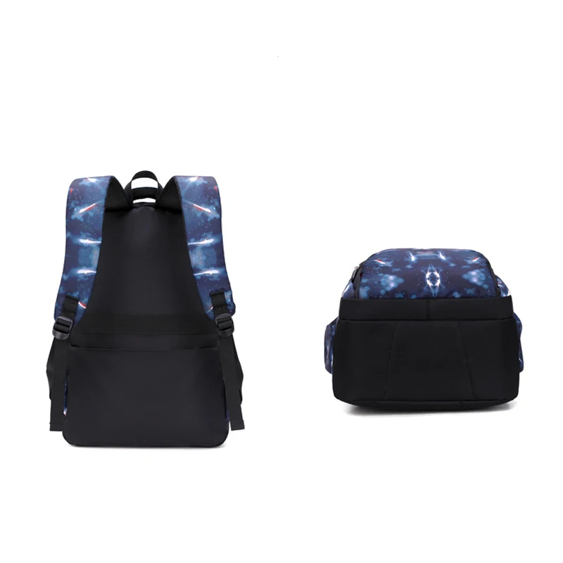 Ensemble de 3 pièces de sacs à dos d'école pour enfants, sac à dos à motif ciel étoilé pour étudiants, sac d'école pour garçons avec sac à déjeuner, trousse à crayons