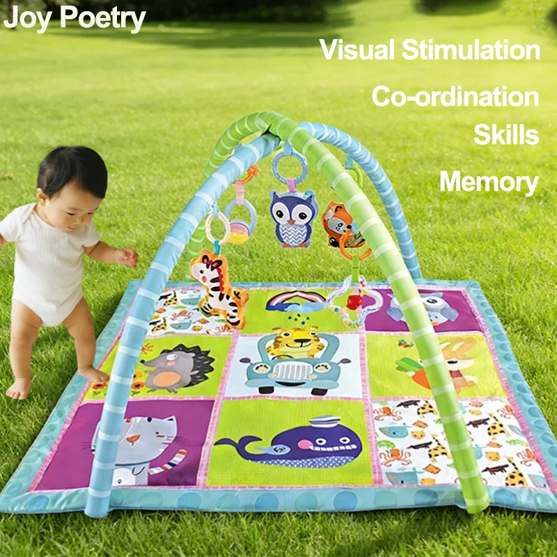 Educational Baby Fitness Frame For Children Play Mat Rack Crawling Blanket Infant Play Rug Gift Kids Activity Gym Infant Toys