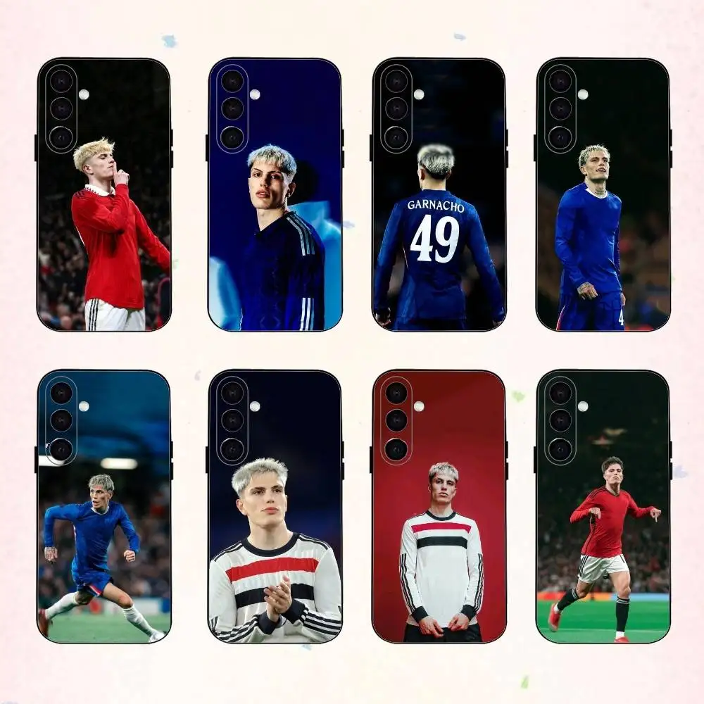 

Football Alejandro Garnacho phone Case For Samsung Galaxy A73,A72,A71,A70,A53,A52,A51,Others Soft Black Shell