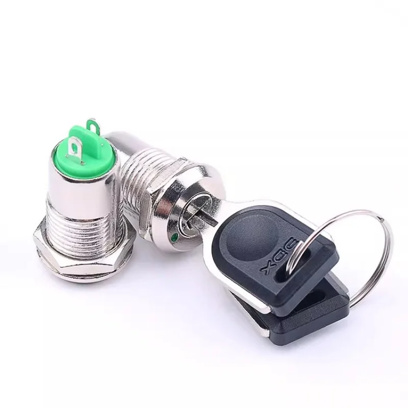 1pcs 12mm Zinc Alloy Electronic Key Switch 2 Keys ON OFF Telephone Lock 2 Positions 2 Pins Phone Lock Security Power Button
