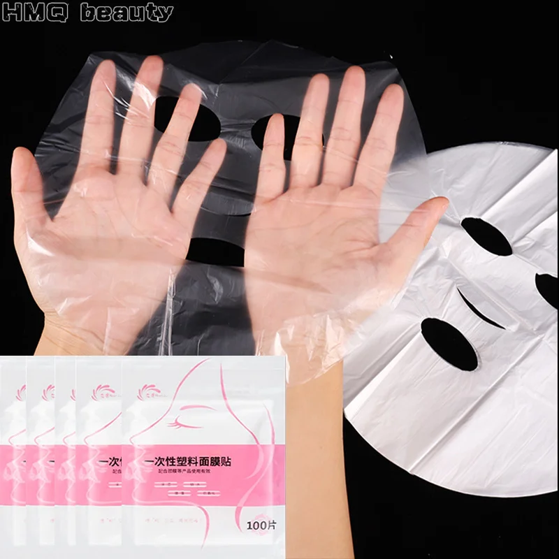 Máscaras descartáveis envoltório rosto filme plástico rosto cheio máscara de limpeza pescoço adesivos papel transparente diy beleza facial ferramenta cuidados com a pele