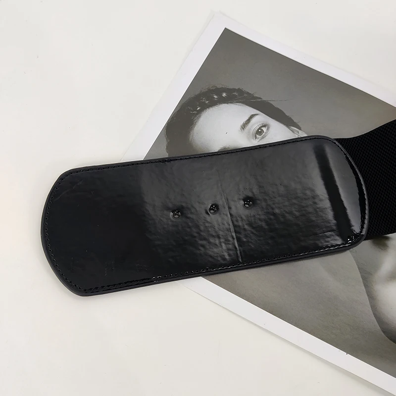 Desinger Belts For Women High Quality Patent Leather Wide Stretch Cummerbunds Black Corset Belt Female Elastic Waistband Red