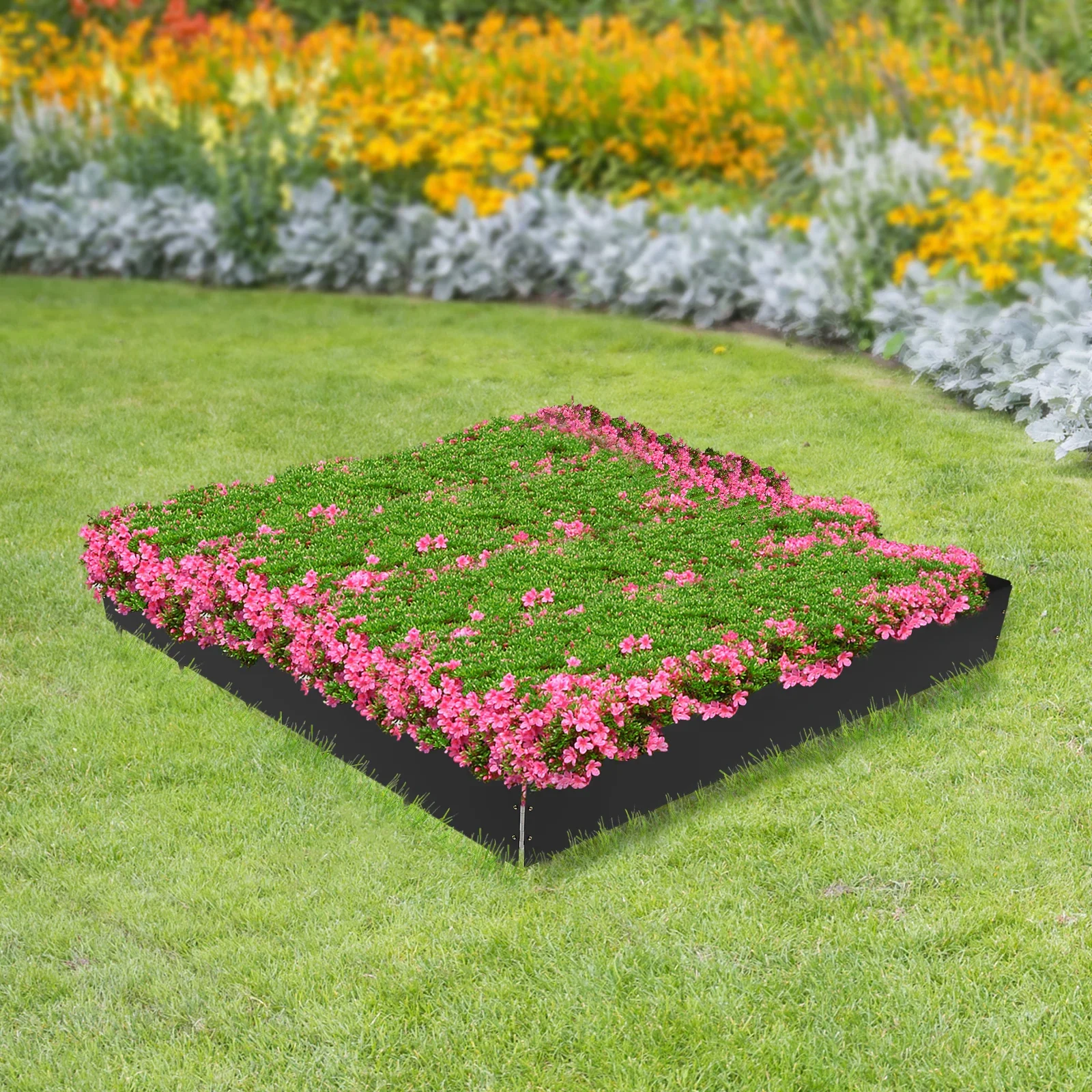 

New Steel Landscape Lawn Edging 40x 8.46" Outdoor Garden Border Edge Decor Black